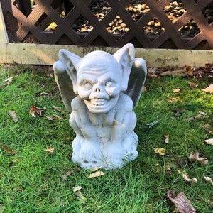 Concrete Gargoyle Statue: Gothic Garden Decor, Winged Protection Figure