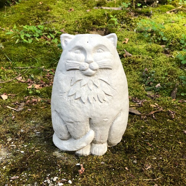 Large Cement Cat Statues Etsy