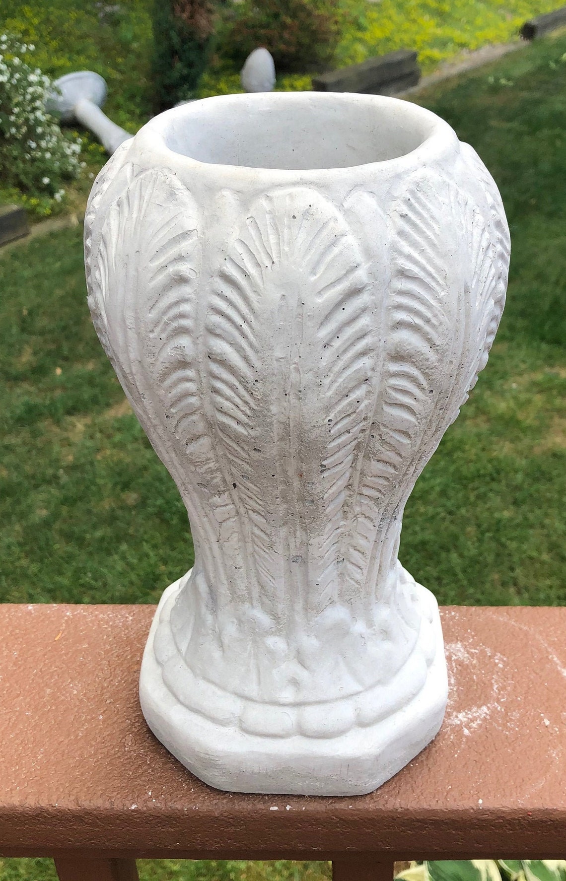 Cemetery Memorial Vase Concrete Vase Patio Vase Indoor Etsy