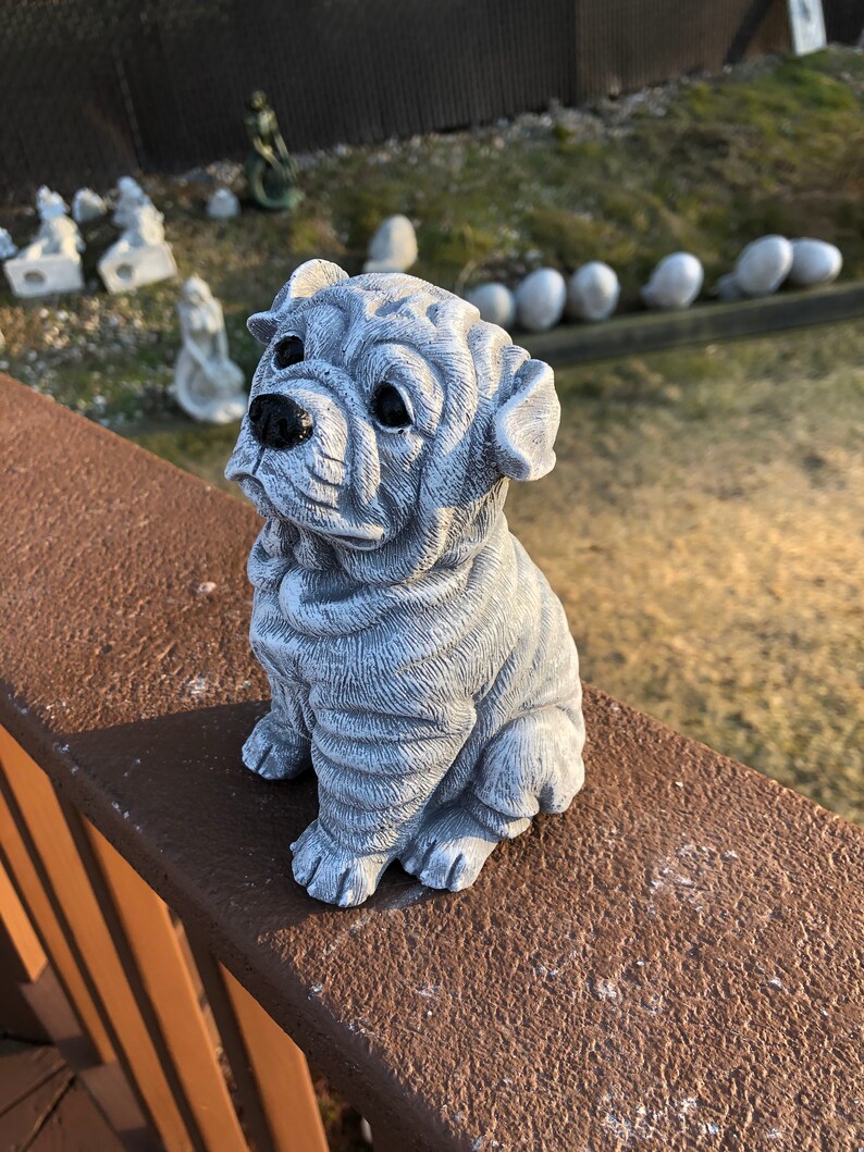 Concrete SharPei Dog Statue Cement Dog Garden Figure Etsy