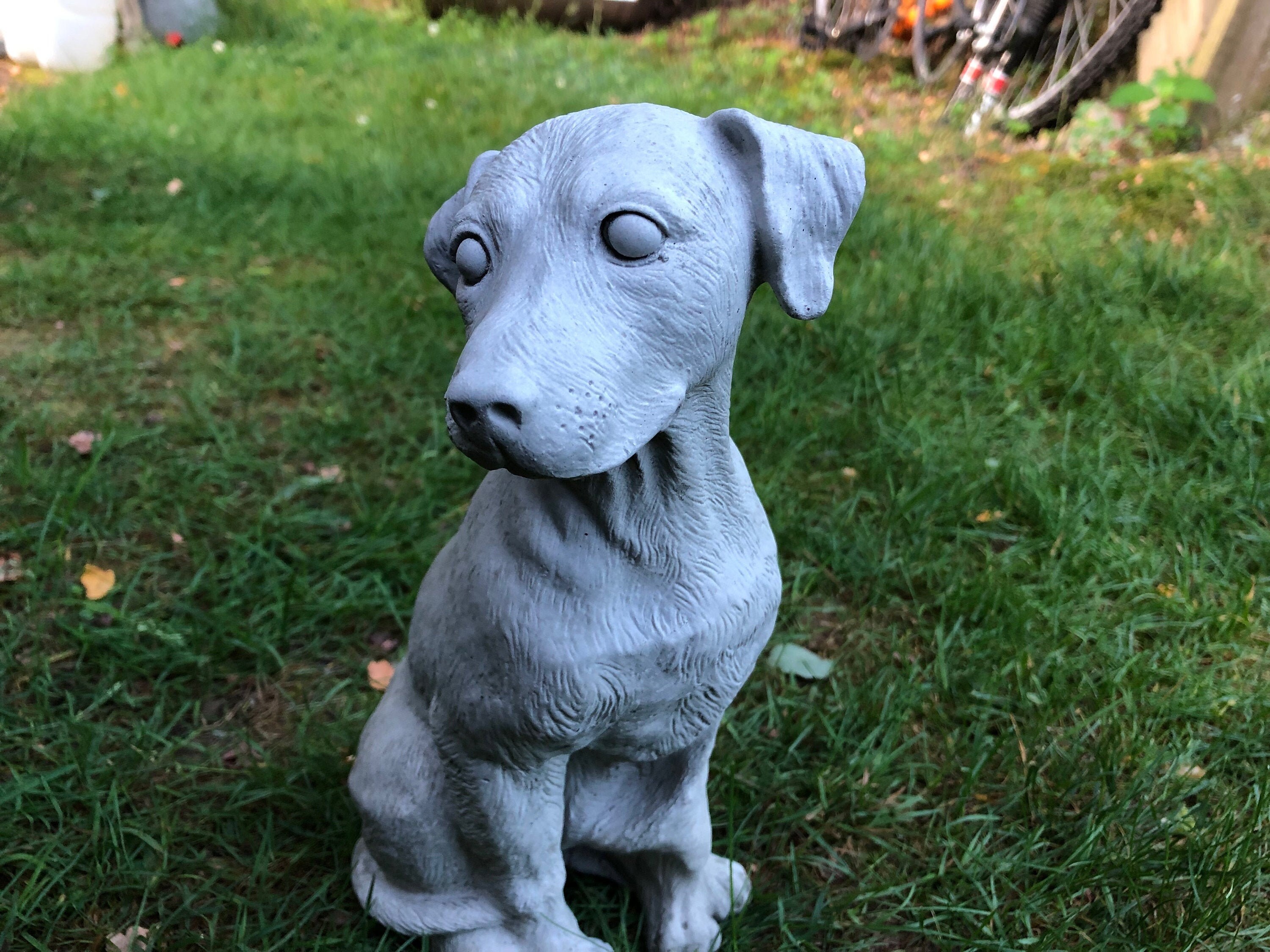 CONCRETE YORKSHIRE TERRIER STATUE O GRAVE MARKER MEMORIAL