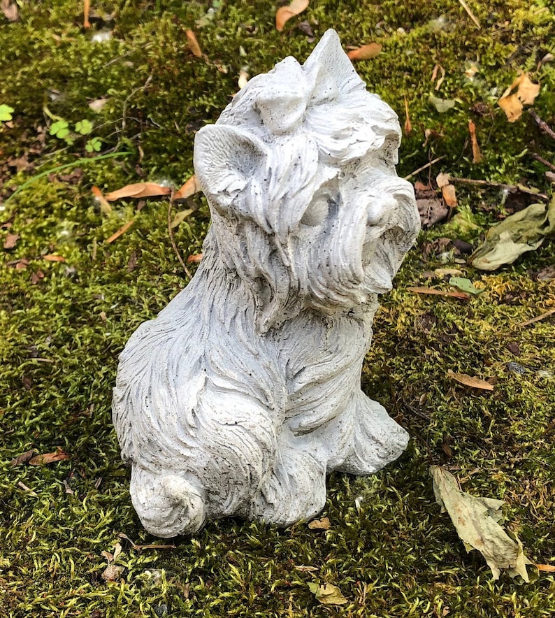 Yorkie Dog Statue Concrete Yorkie Cement Dog Statues Toy Etsy