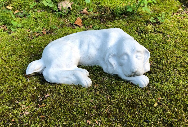 Sleeping Dog Statue Concrete Dog Cement Dog Statues Etsy