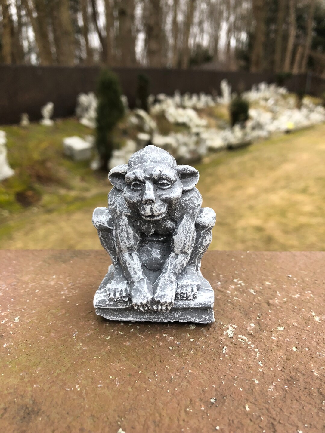 Concrete Gargoyle Statue: Gothic Garden Decor, Protection Figure - Etsy