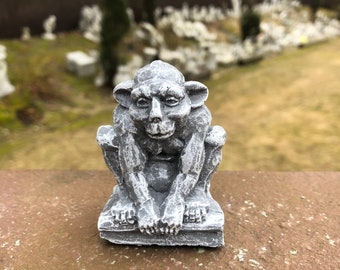 Cement Gargoyle, Garden Decor, Concrete Gargoyle, Garden Statue, Gothic Protection Figure, Concrete Statue