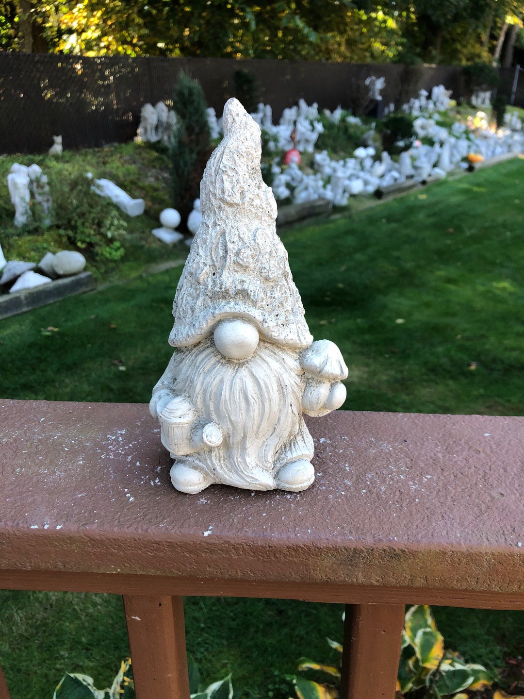 Cement Garden Gnome, Gnome Statue, Concrete Gnome Garden Decor, Small Gnomes, Gnome Statue Etsy