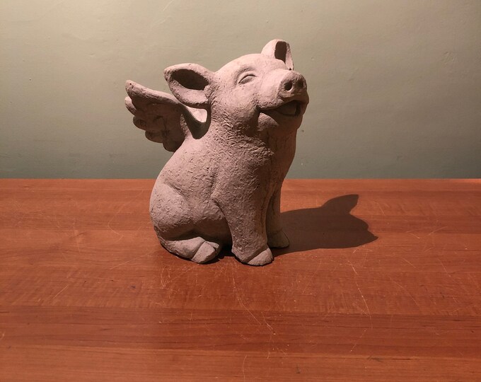 Flying Pig Statue, Concrete Pig, Cement Pig With Wings, Garden Statues