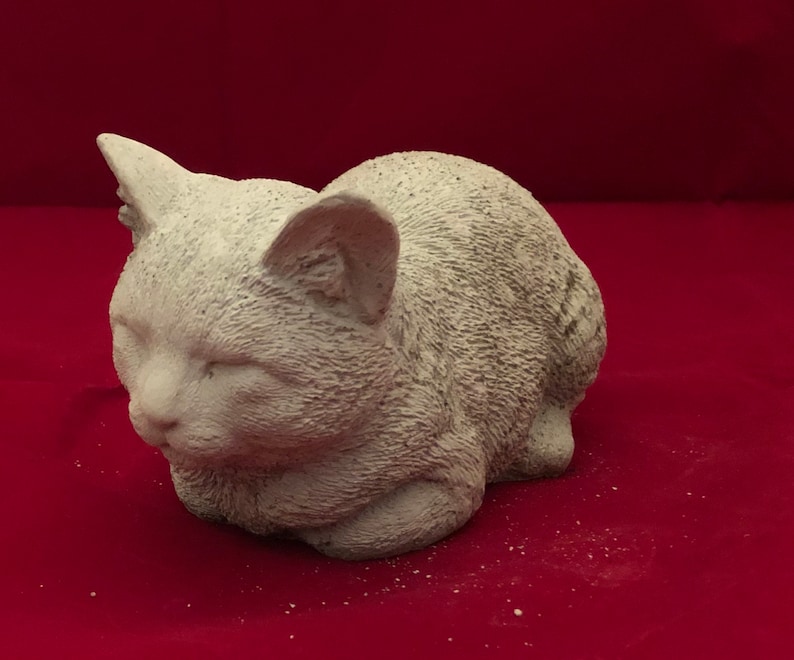 Cat Statue Concrete Cat Figure Garden Statues Napping Cat image 4