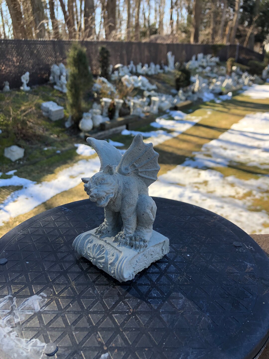Small Concrete Gargoyle Statue, Gothic Garden Decor - Etsy