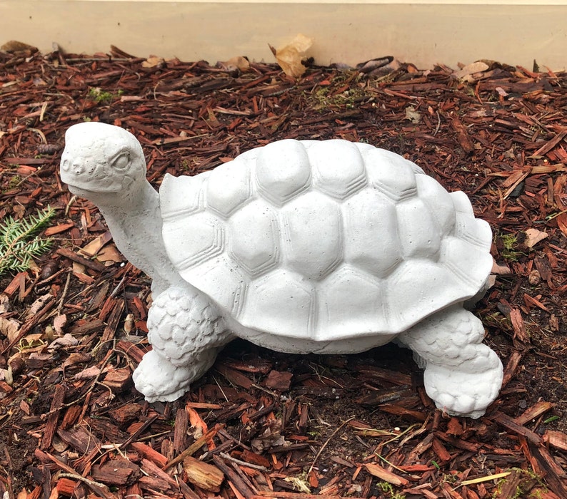 Turtle Statue Concrete Cement Turtle Garden Decor Garden Etsy