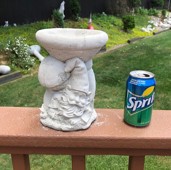 Stone Garden See Hear Speak No Evil Rabbit Bird Bath Feeder 