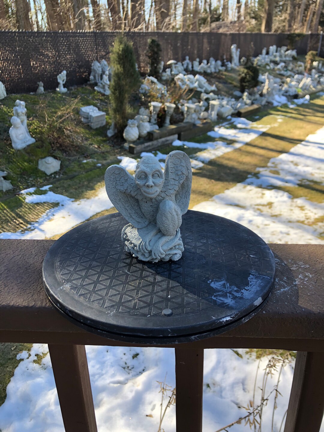 Concrete Gargoyle Statue: Gothic Garden Decor, Winged Protection Figure ...