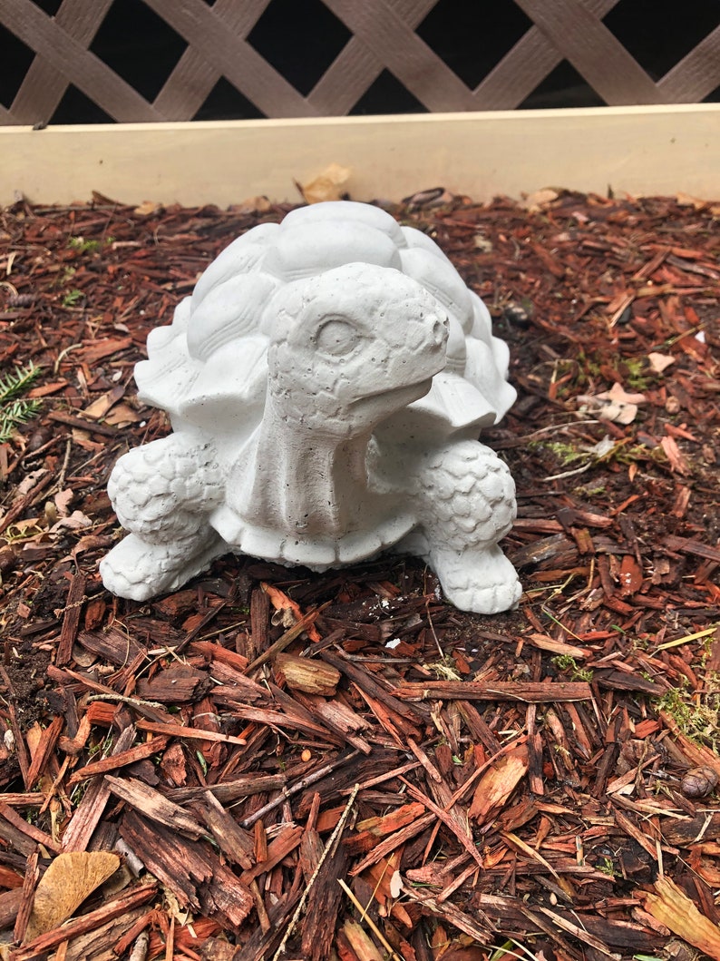 Turtle Statue Concrete Cement Turtle Garden Decor Garden Etsy