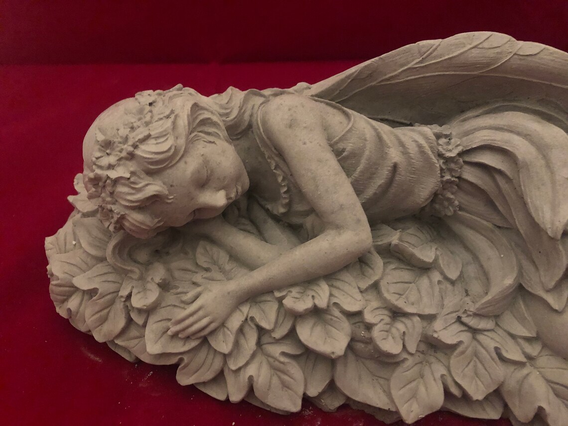 Cement Laying Fairy Statue Concrete Fairy Fairy Sleeping in Etsy