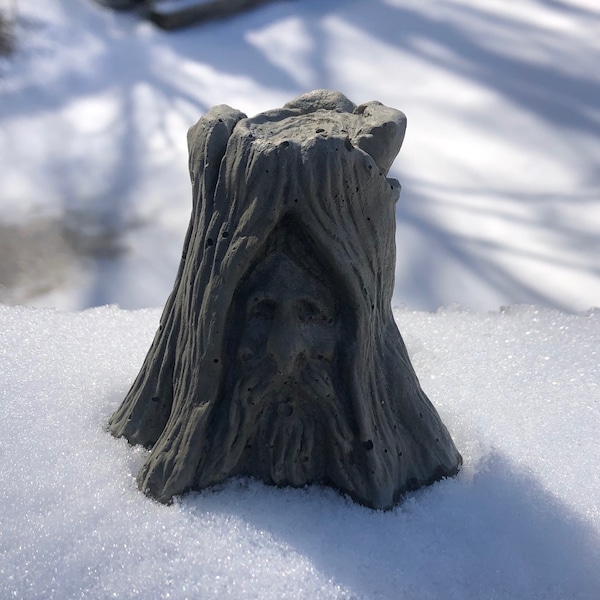 Concrete Tree Stump Man Statue, Tree Face, Tree statue, Cement Statue, Garden Decor, Home Decor