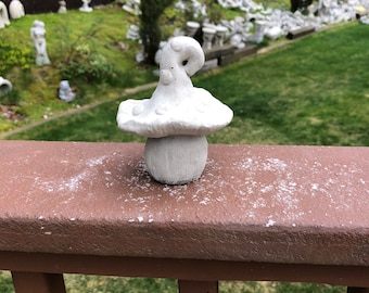 Concrete Mushroom Statue: Garden & Home Decor (4.5'' Tall)