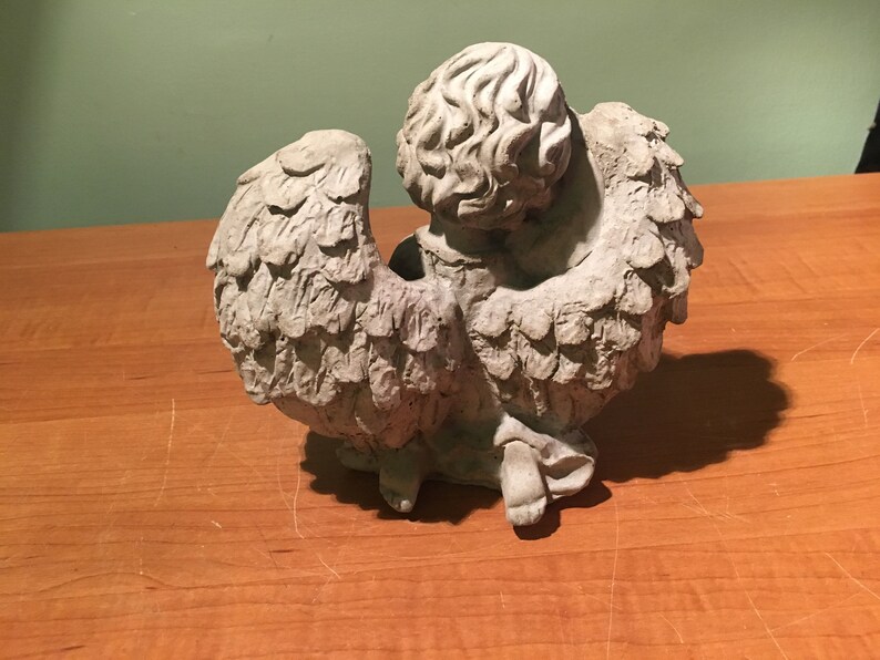 Praying Cherub Garden Statue, Cement Baby Angel Outdoor Indoor, Yard ...