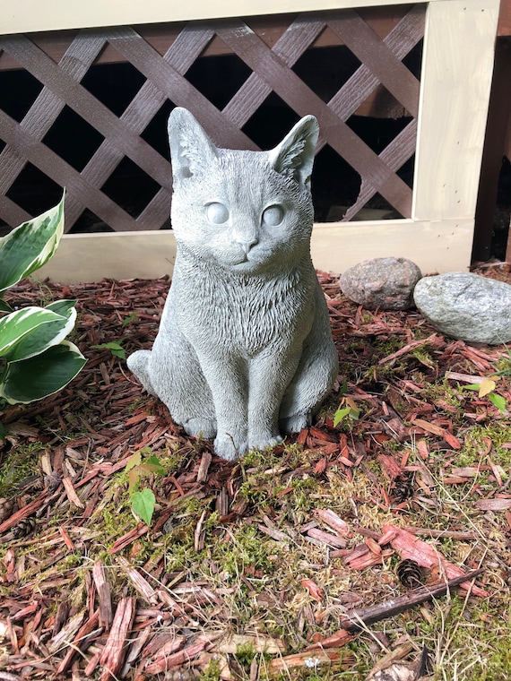 Cement Cat Statue Concrete Figure Garden Statues Memorial Hand Made Decor - Cat Statues For Garden Cement Cat Statue Concrete Figure Garden Statues Memorial Hand Made Decor - Cat Statues For Garden
