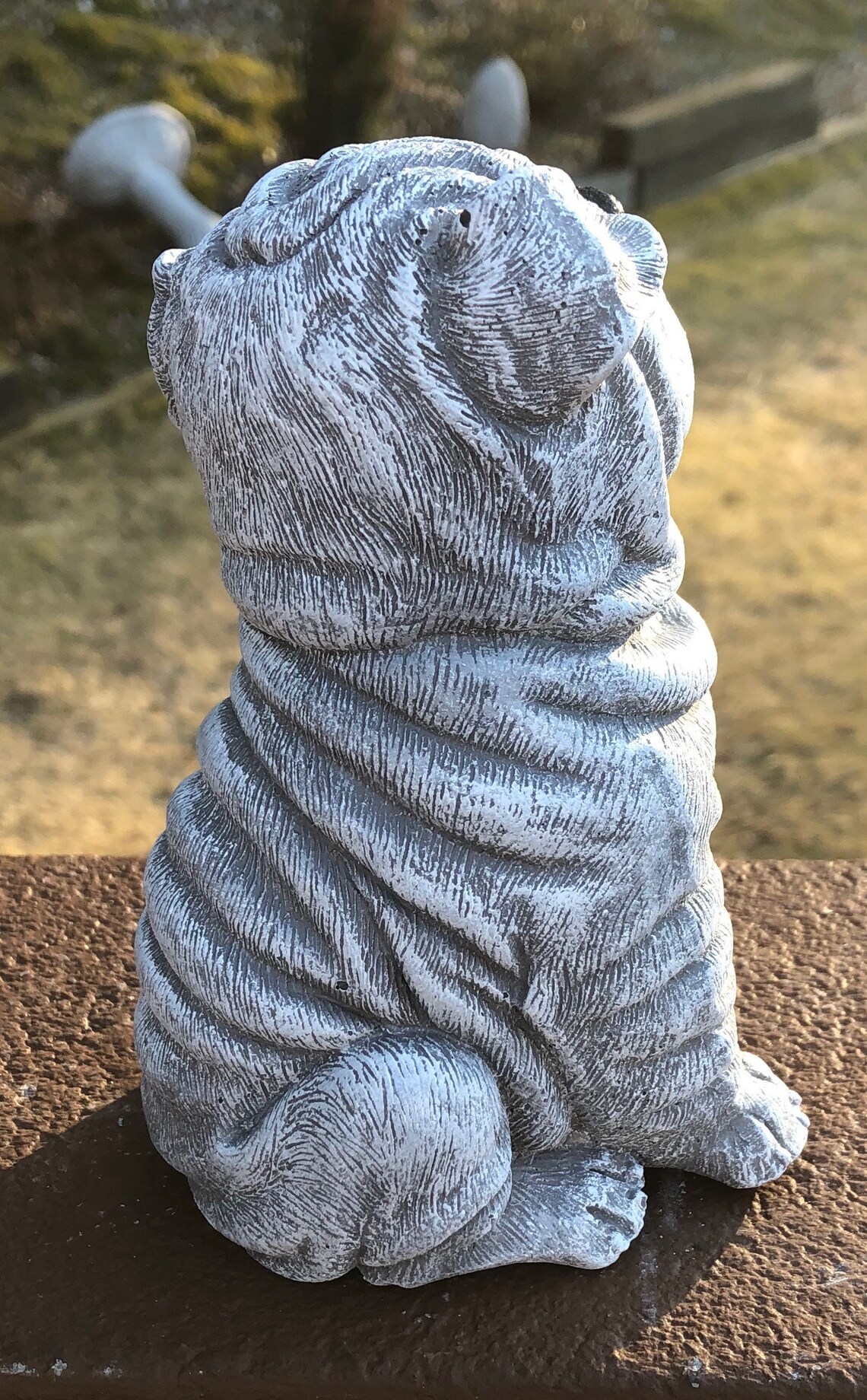Concrete Sharpei Dog Statue Cement Dog Garden Figure Etsy