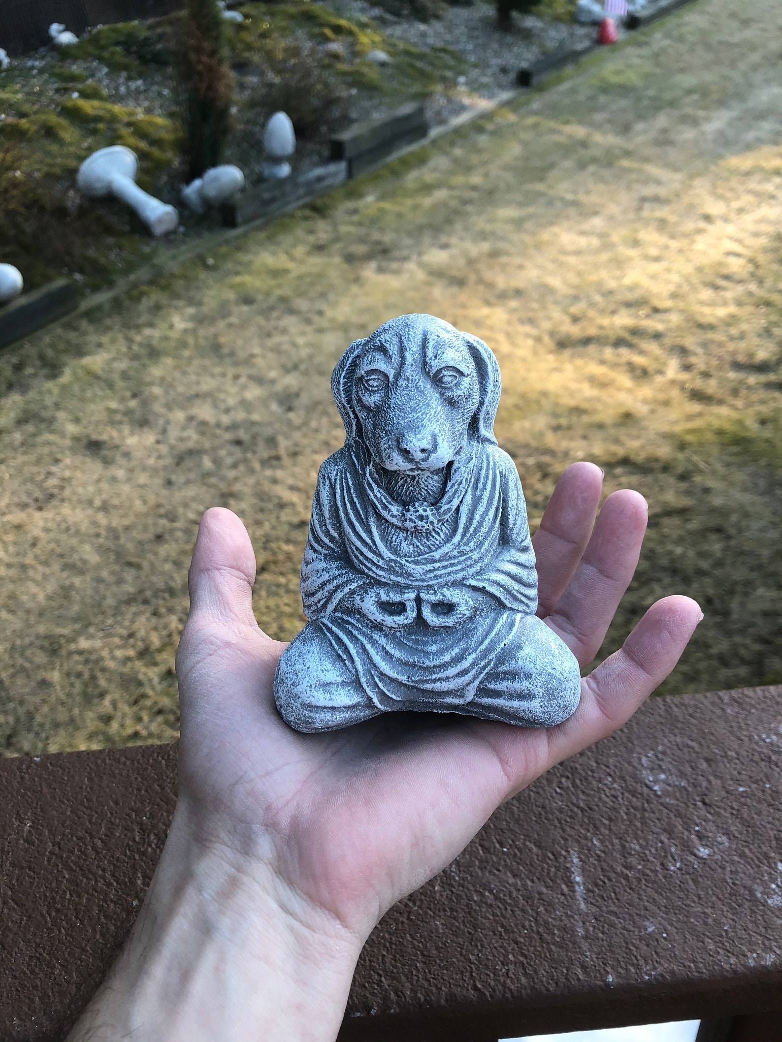 Cement Dog Buddha Meditating Dog Concrete Dog Buddhas Etsy