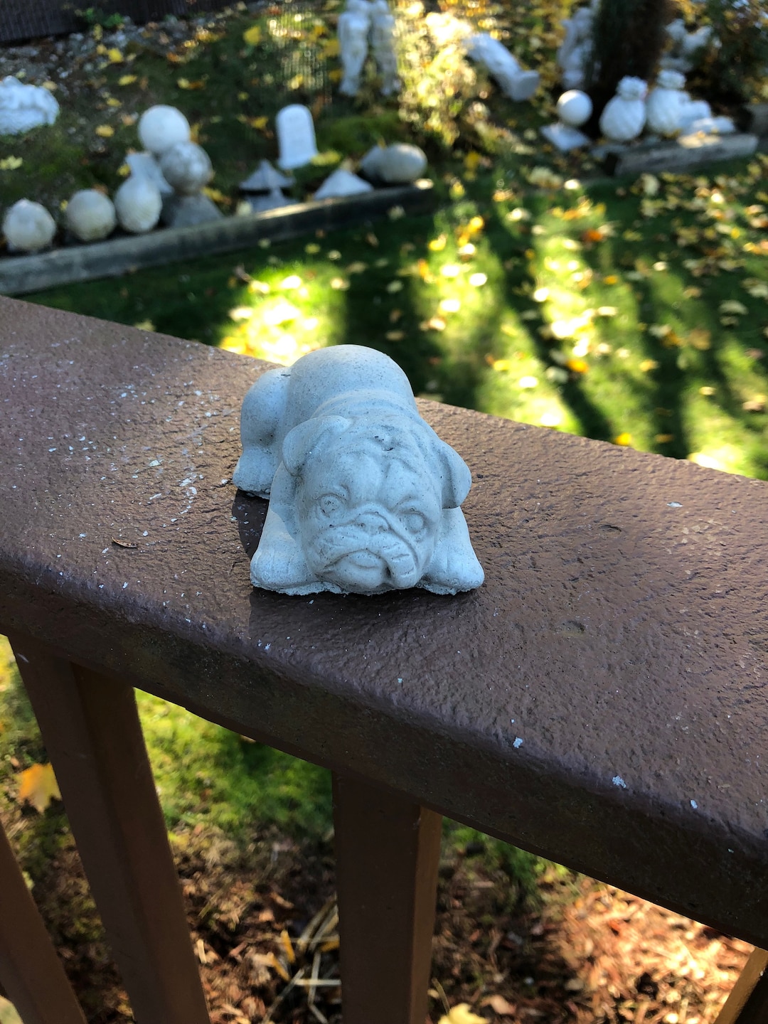 Bulldog Statue, Small Dog Statue, Concrete Cement Bulldog, Small