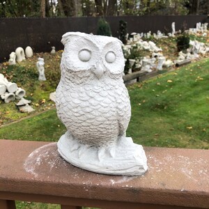 Owl Statue, Cement Owl, Garden Decor, Concrete Owl Statue, Lawn Ornament