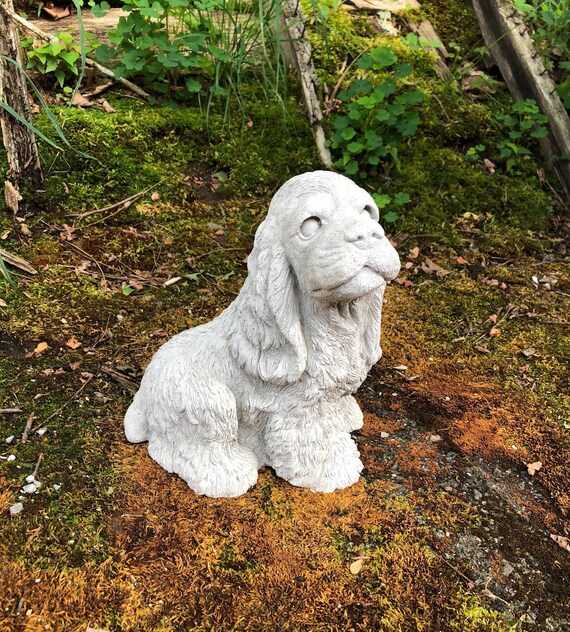 Cocker Spaniel Dog Statue Concrete Dog Cement Cocker Spaniel Etsy
