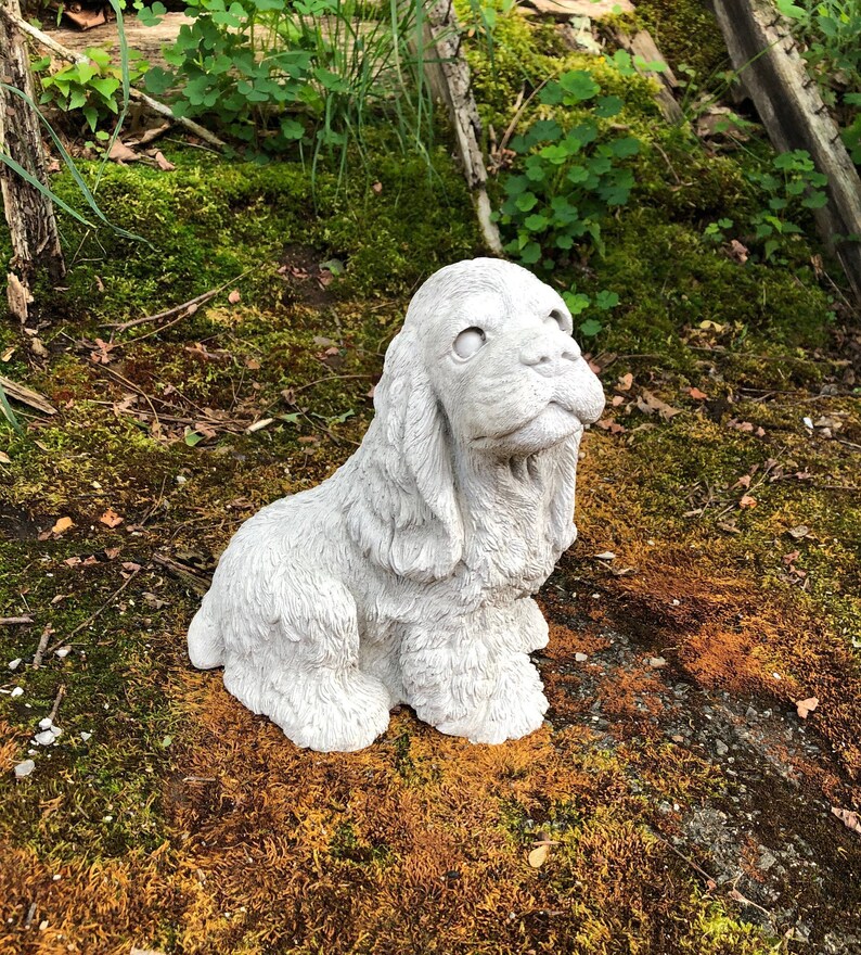 concrete spaniel statue