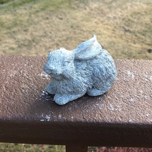 Concrete Rabbit Statue, Cute Cement Bunny Garden Figure, Concrete Garden Statue, Garden Decor, Cute Rabbit