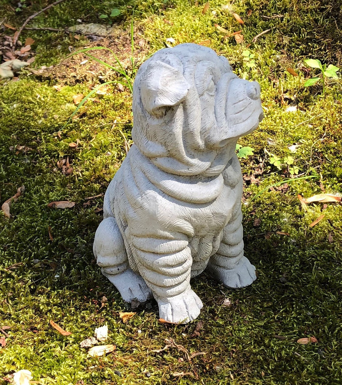 Concrete Sharpei Dog Statue Cement Dog Garden Figure Etsy