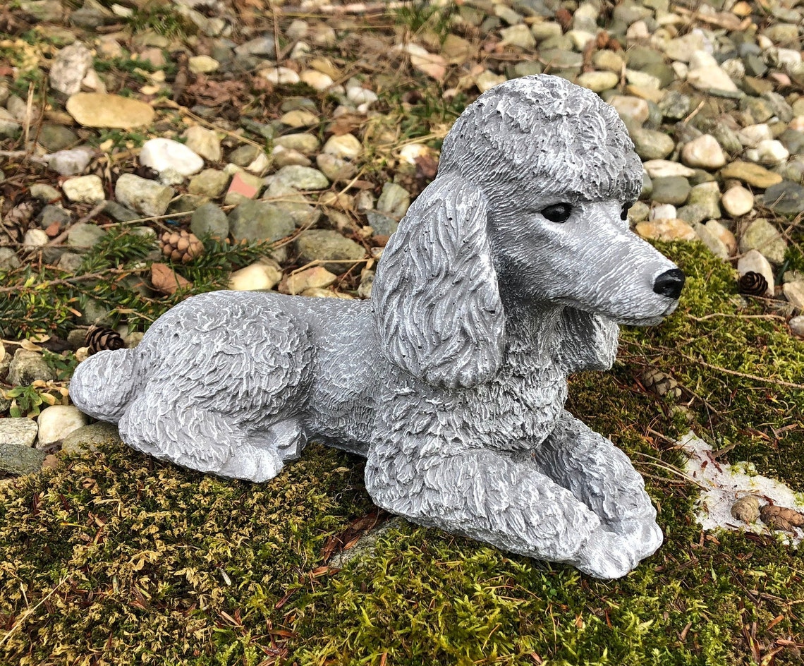 Concrete Poodle Statue Memorial or Grave Marker Cement Etsy