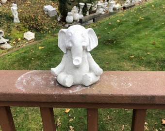 Concrete Meditating Elephant Statue: Zen Garden Decor