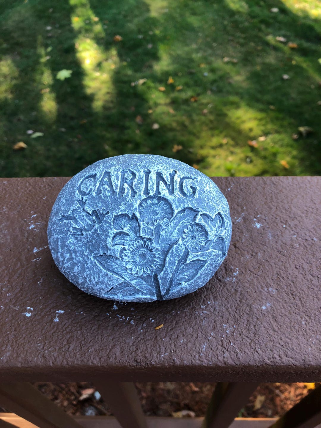 Caring Rock, Cement Rock, Garden Decor, Small Garden Rock, Home Decor ...