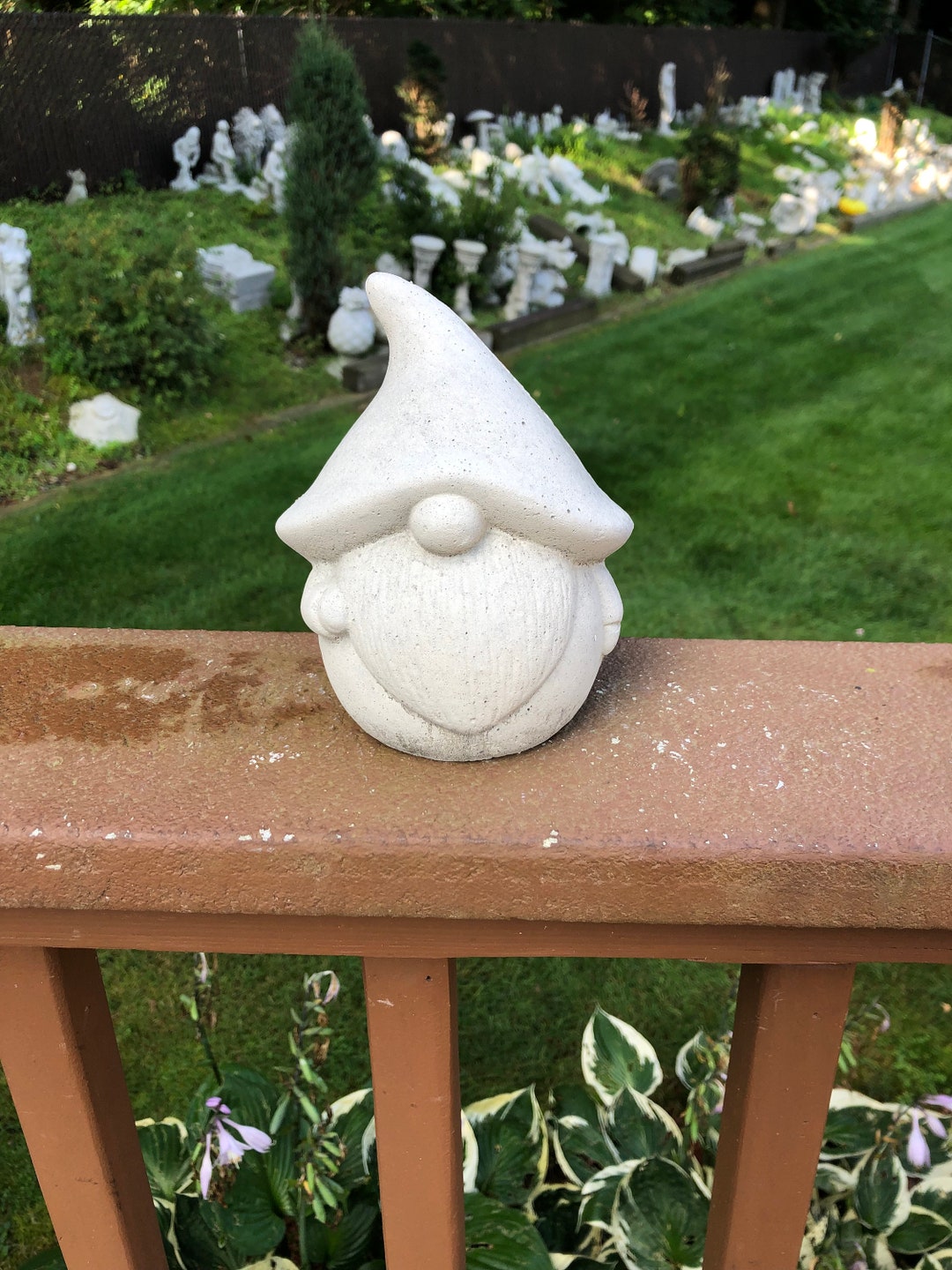 Cement Garden Gnome, Gnome Statue, Concrete Gnome Garden Decor