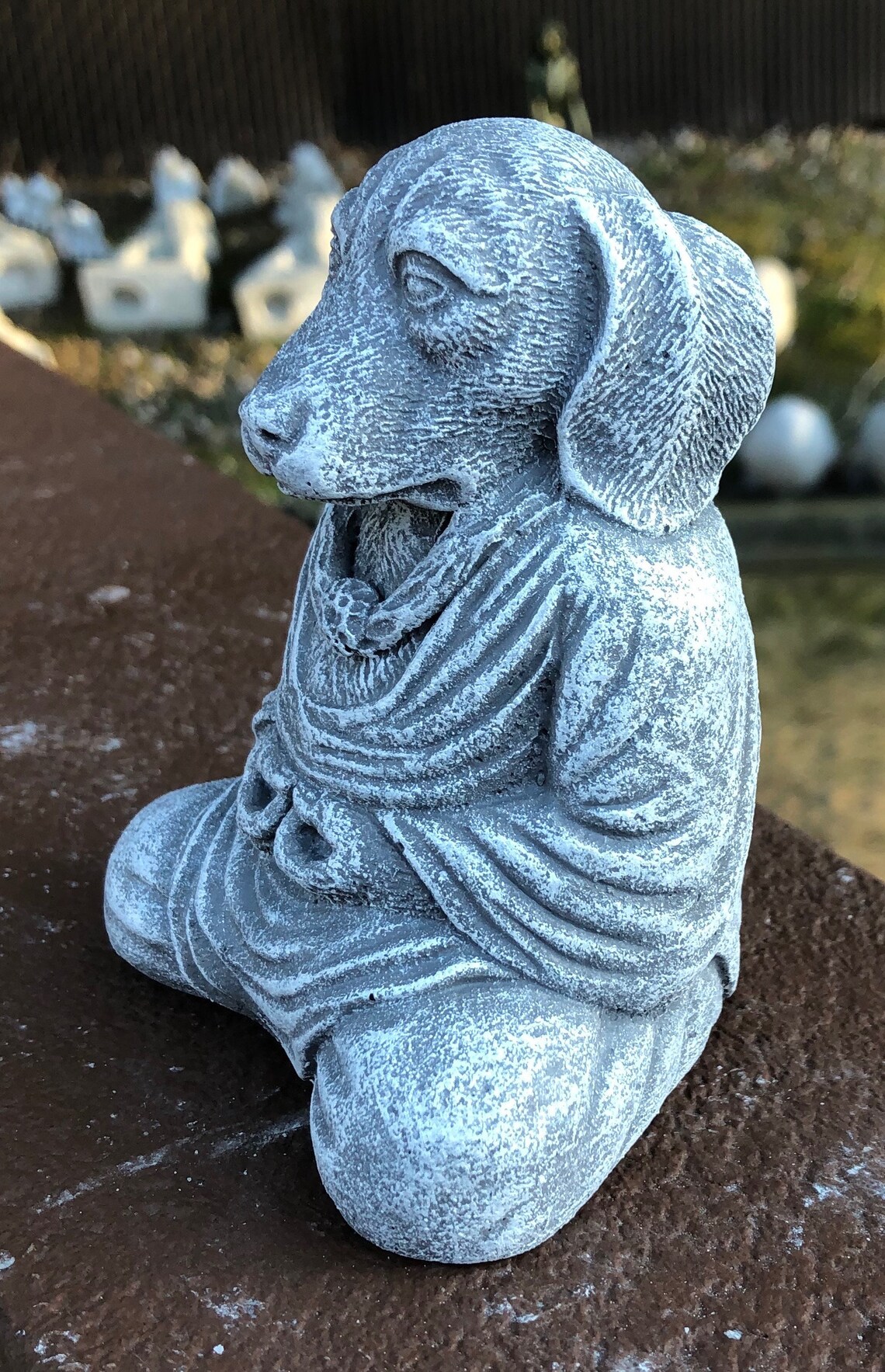 Cement Dog Buddha Meditating Dog Concrete Dog Buddhas Etsy