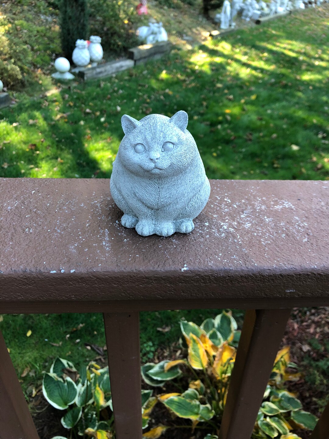 Cement Cat Statue, Small Sitting Cat Statue, Concrete Cat Statue, Cat