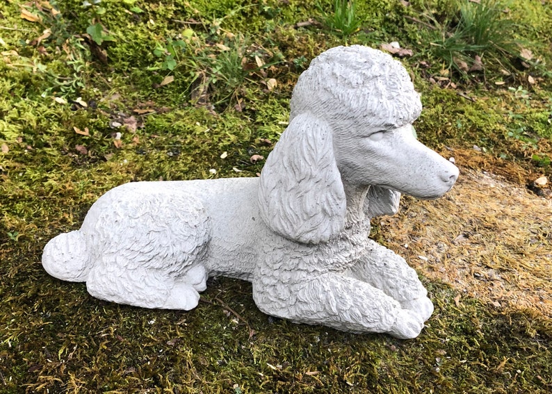 Concrete Poodle Statue Memorial Or Grave Marker Cement Etsy
