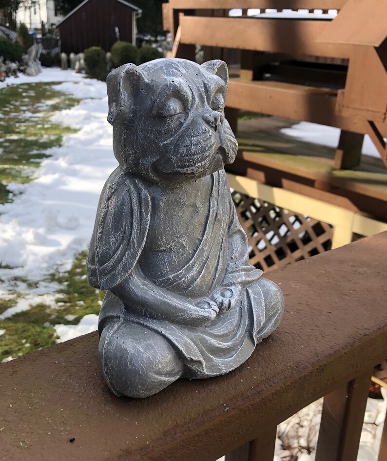 Cement Dog Buddha Meditating Dog Concrete Dog Buddhas Etsy