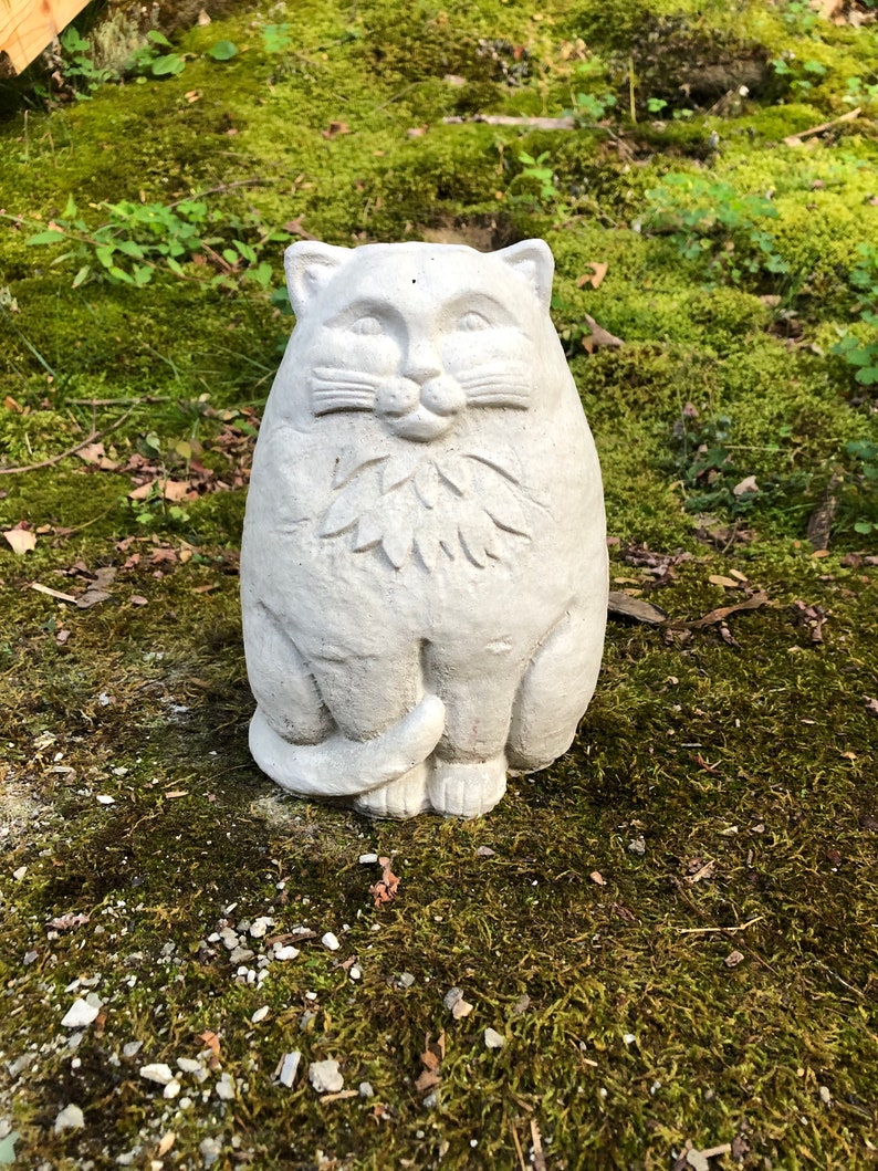 Cement Cat Statue Concrete Cat Figure Large Cat Garden | Etsy