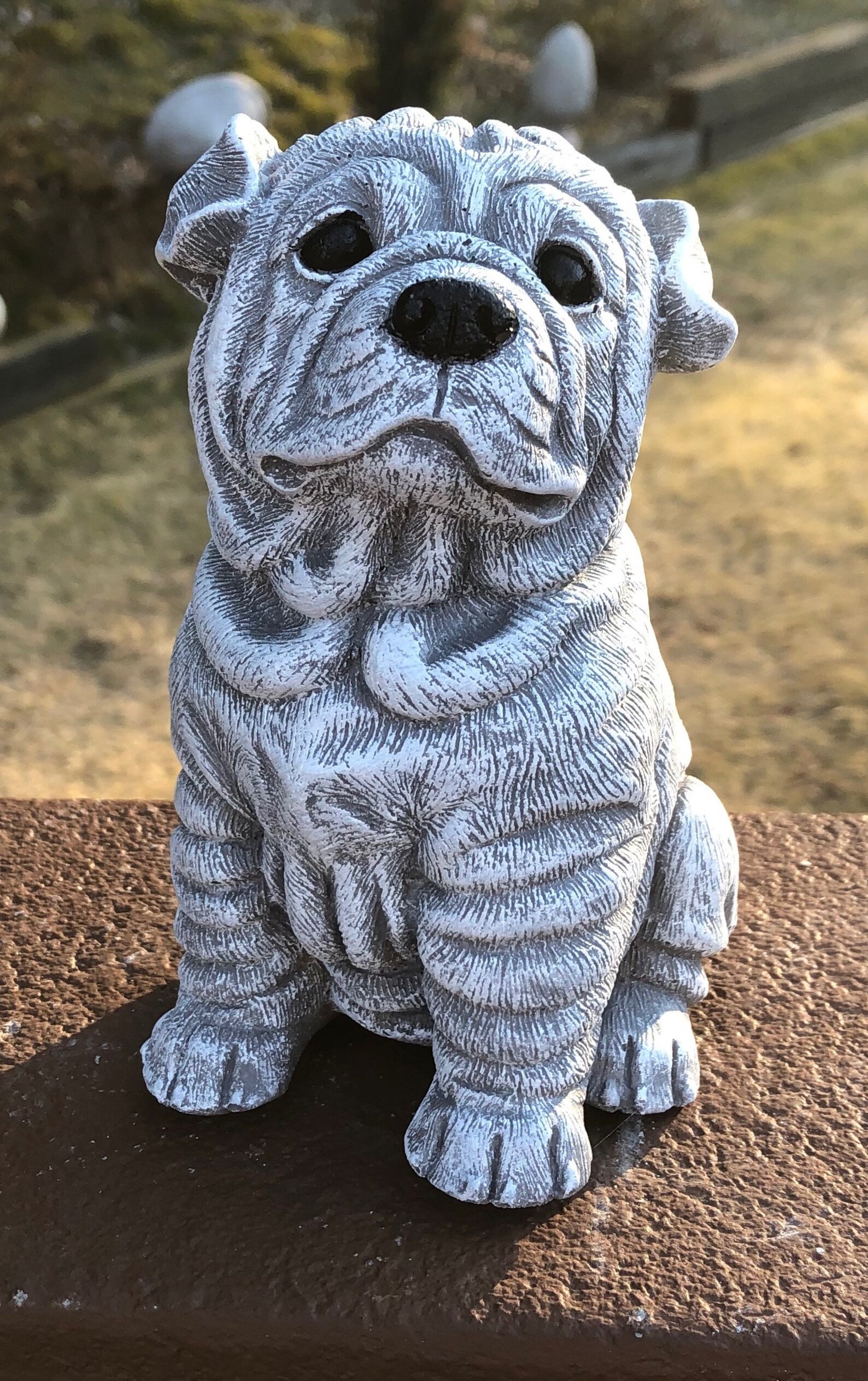 Concrete Sharpei Dog Statue Cement Dog Garden Figure Etsy