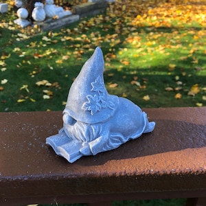Concrete Garden Gnome Statue: Painted Cement Gnome Decor