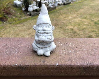 Cement Garden Gnome, Gnome Statue, Concrete Gnome Garden Decor, Small Gnomes,  Gnome Statue