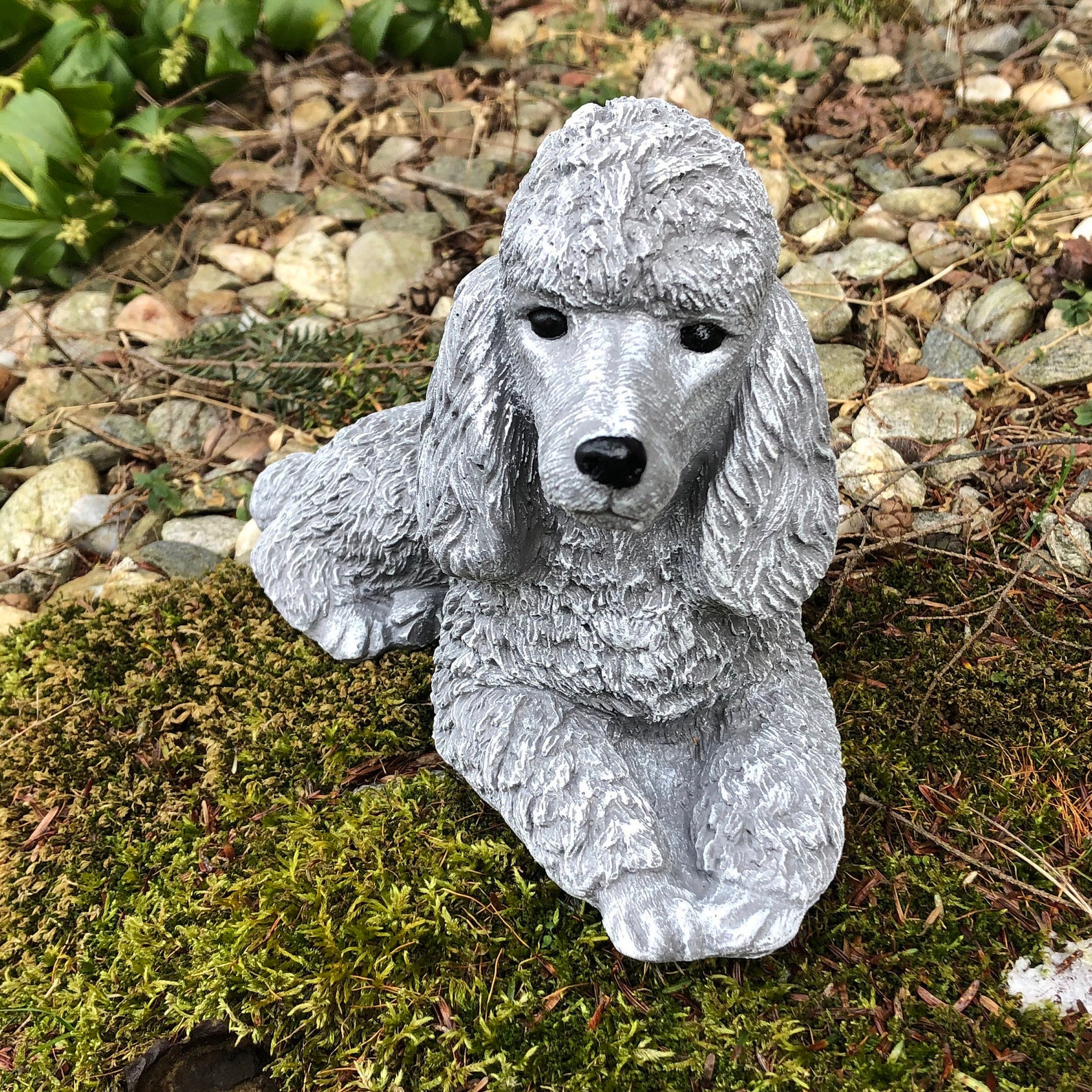 Concrete Poodle Statue Memorial or Grave Marker Cement Etsy