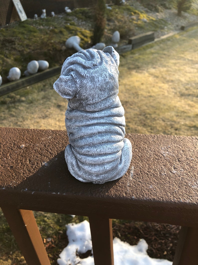 shar pei dog statue