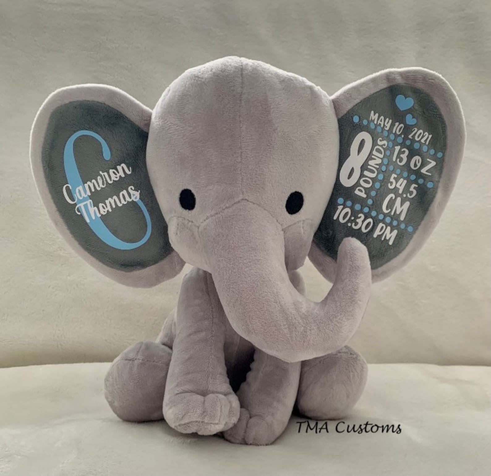 Birth Stat Elephant baby boy baby girl birth announcement Etsy