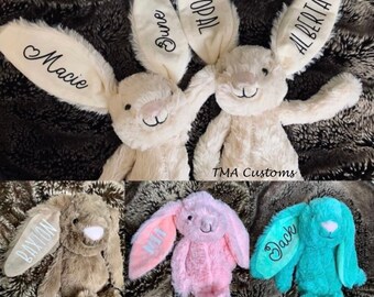 Personalized Stuffed Easter Bunny / Glitter / Stuffed Bunny