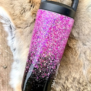 Bouteille d&#39;eau étanche rose ombré scintillant / gobelet scintillant hydrosport 18 oz