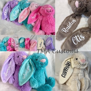 Personalized Stuffed Easter Bunny / Glitter Stuffed Bunny / Easter Gift / Easter Bunny