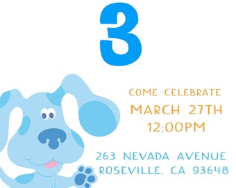 Blues Clues Invitation, Blues Clues Birthday Invitation, Birthday Invitations, Digital Invitation, Blues Clues Party Supplies