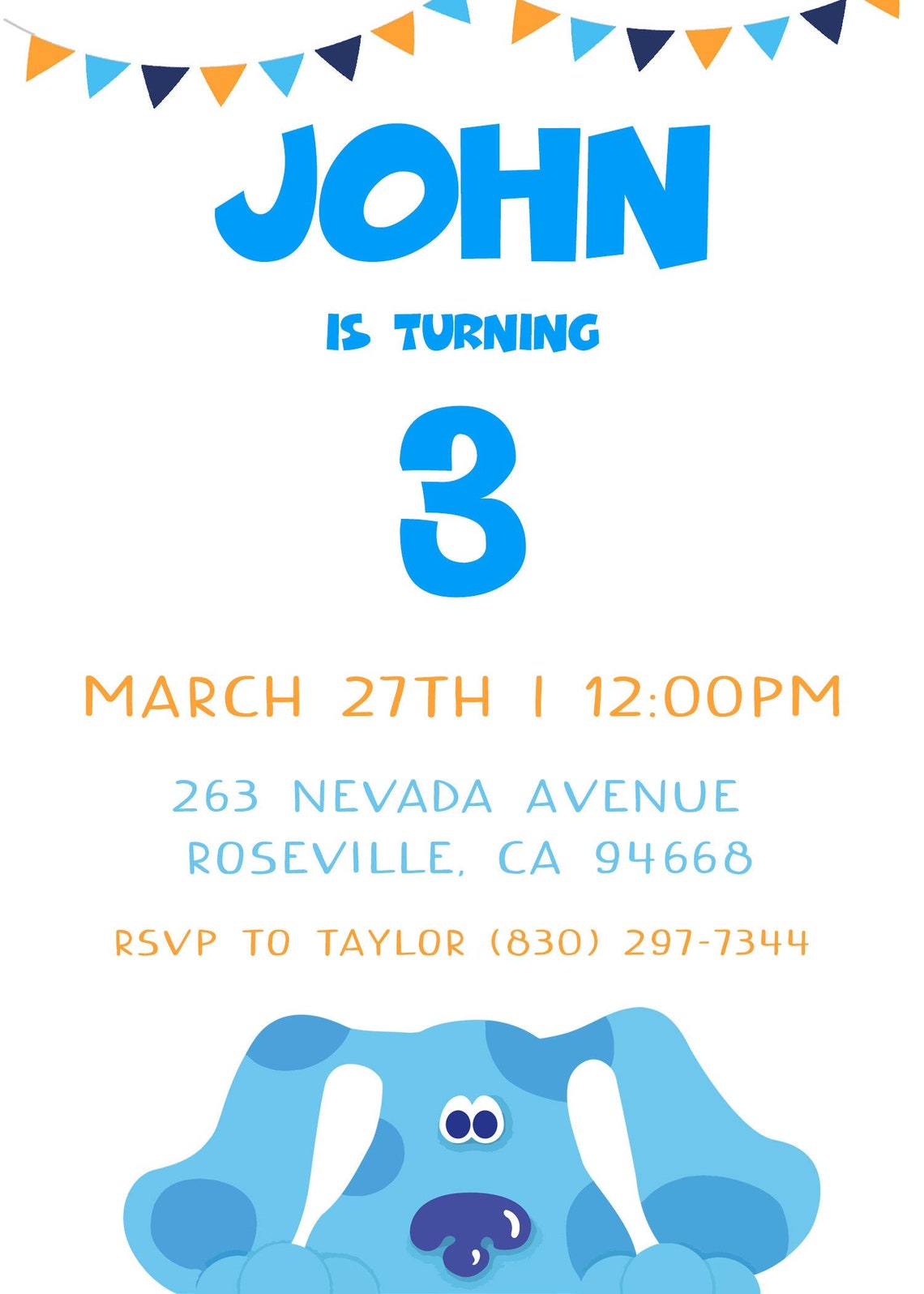 Blues Clues Invitation, Blues Clues Birthday Invitation, Birthday